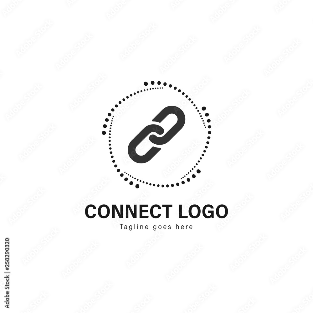Connect logo template design. Connect logo with modern frame vector design Connect logo template design. Connect logo with modern frame vector design