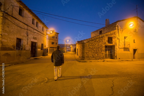 Mora de Rubielos village by night in Teruel Aragon Spain photo