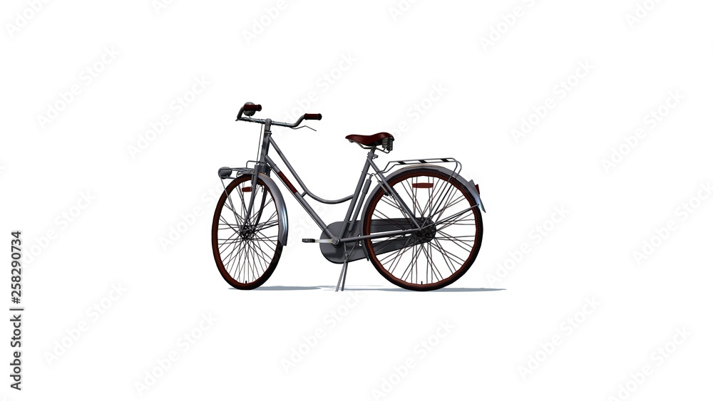 bicycle with shadow on the floor - separated on white background bicycle with shadow on the floor - separated on white background