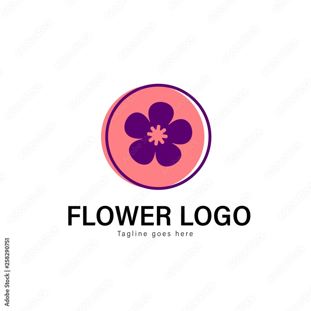 Obraz Flower logo template design. Flower logo with modern frame vector design