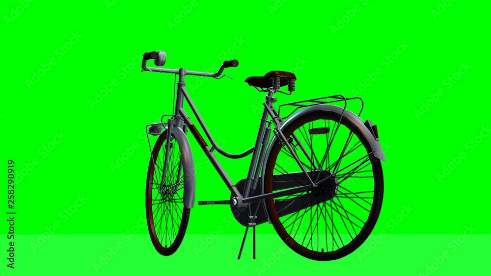 Bicycle - isolated on green screen Bicycle - isolated on green screen