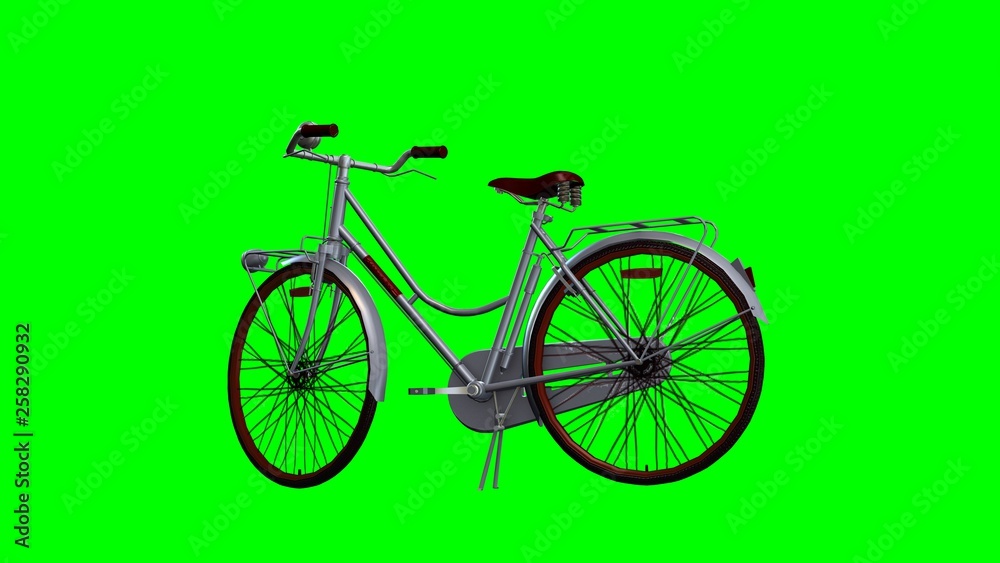 Fototapeta premium Bicycle - isolated on green screen