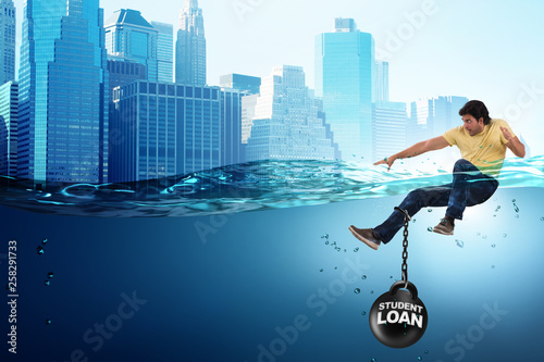 Young student in loan and debt concept © Elnur