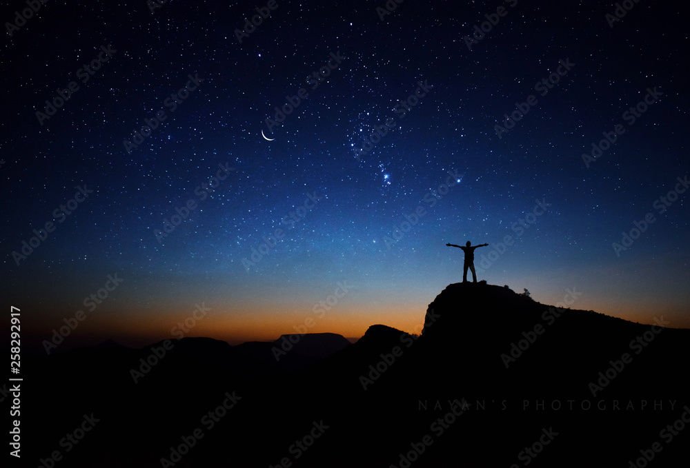 silhouette of a boy on mountain