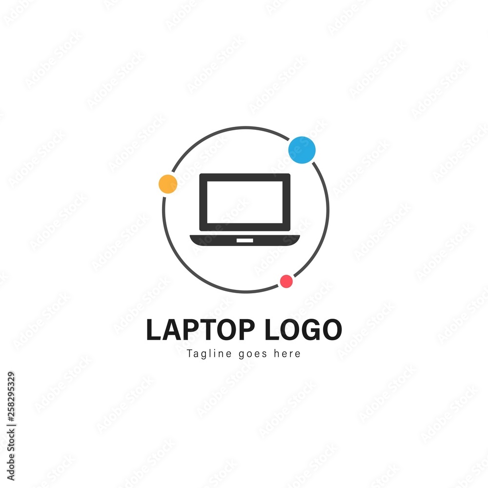 Laptop template design. Laptop logo with modern frame vector design Laptop template design. Laptop logo with modern frame vector design
