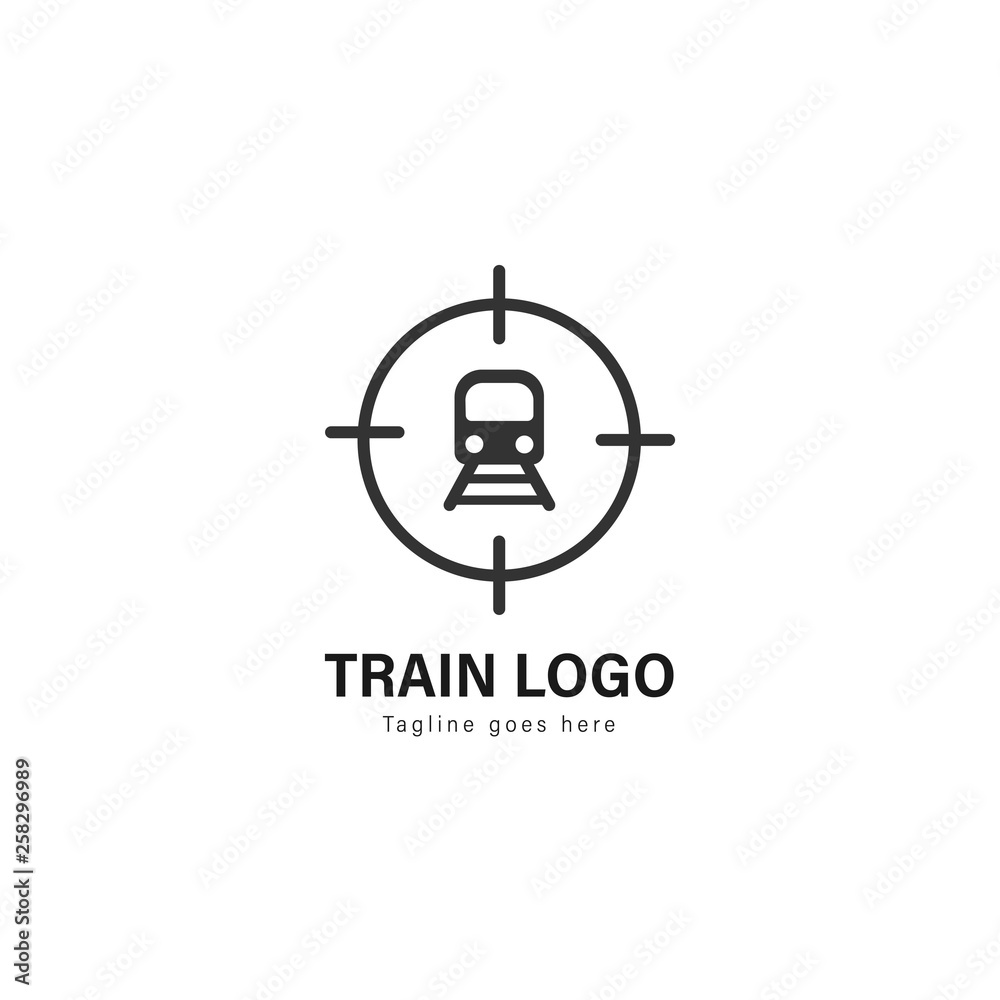 Obraz premium Train logo template design. Train logo with modern frame vector design