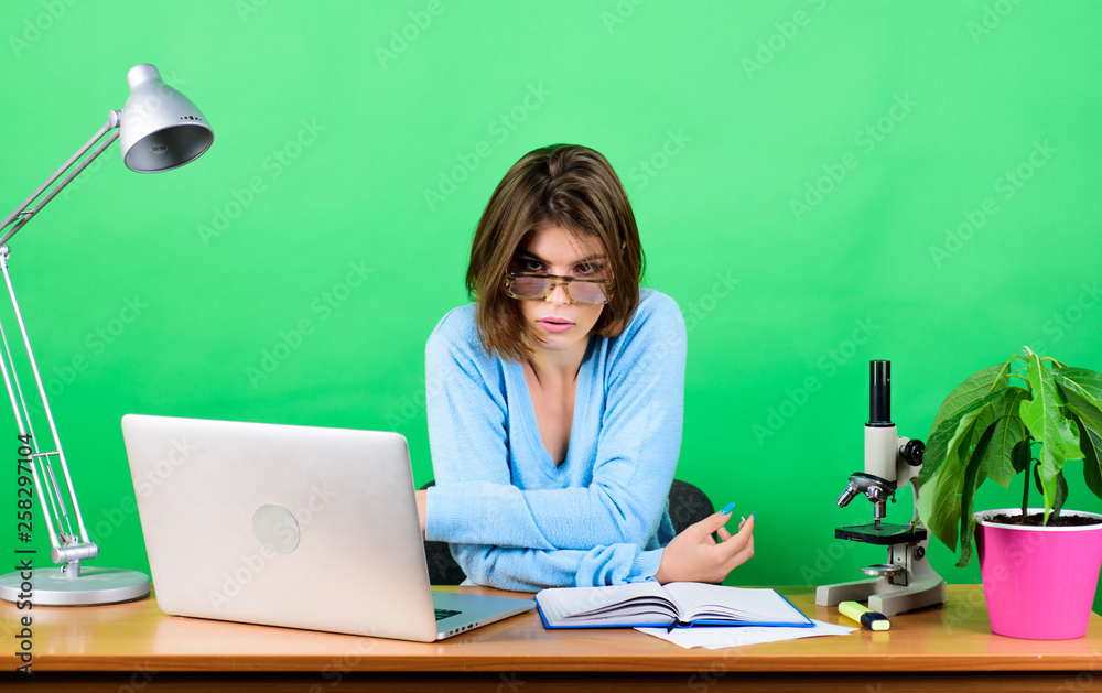 I will connect you in one second. data and information. Business woman. chemist biologist with microscopу. tired secretary at workplace. woman work in office on laptop. digital science. businesswoman