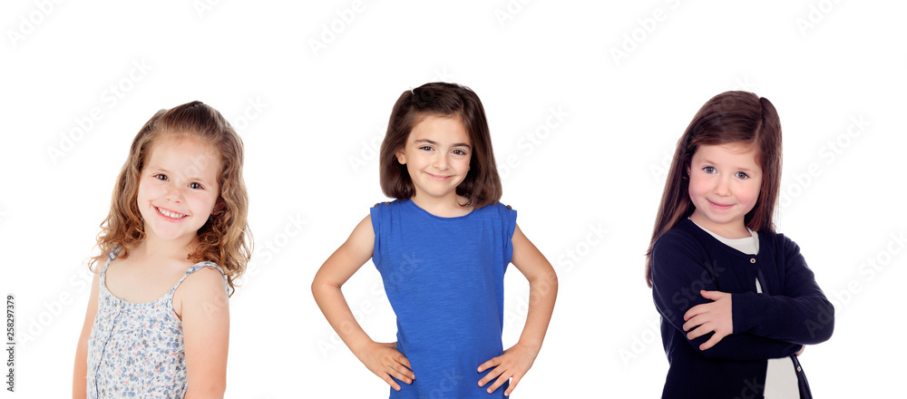 Obraz premium Three happy children girl