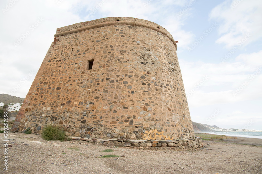 Macenas castle in Cabo de Gata nature reserve Almeria Andalusia Spain