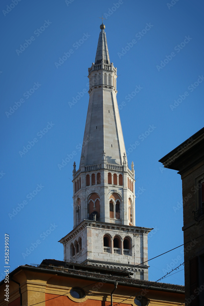 Modena, Emilia Romagna, Italy, Ghirlandina tower, Unesco world heritage site Modena, Emilia Romagna, Italy, Ghirlandina tower, Unesco world heritage site