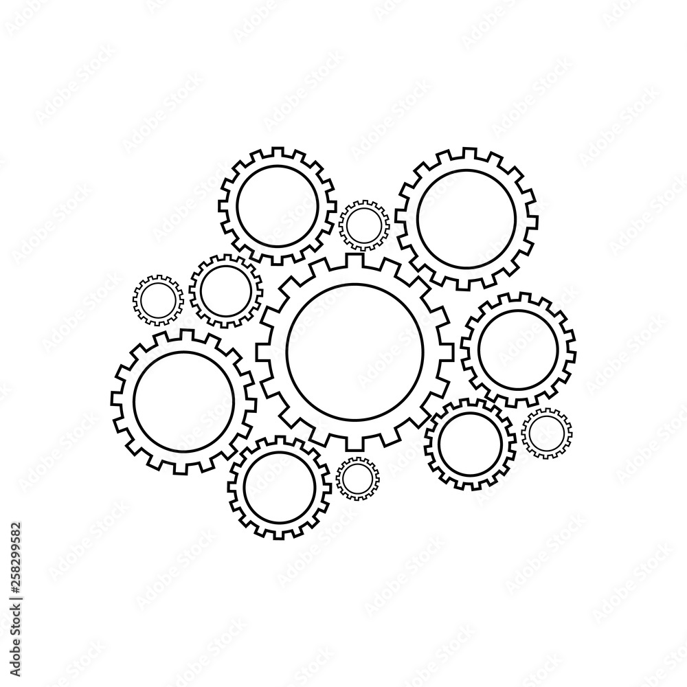 Gears mechanism icon. Support