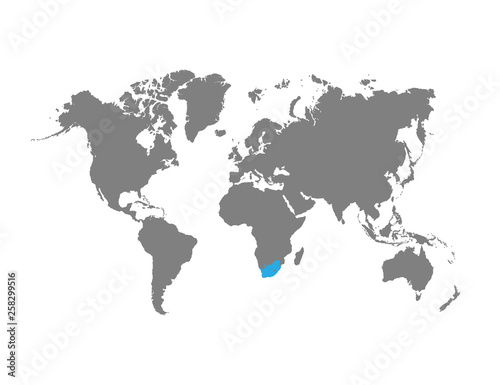 South Africa is highlighted on the world map