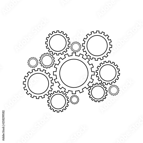 Gears mechanism icon. Support