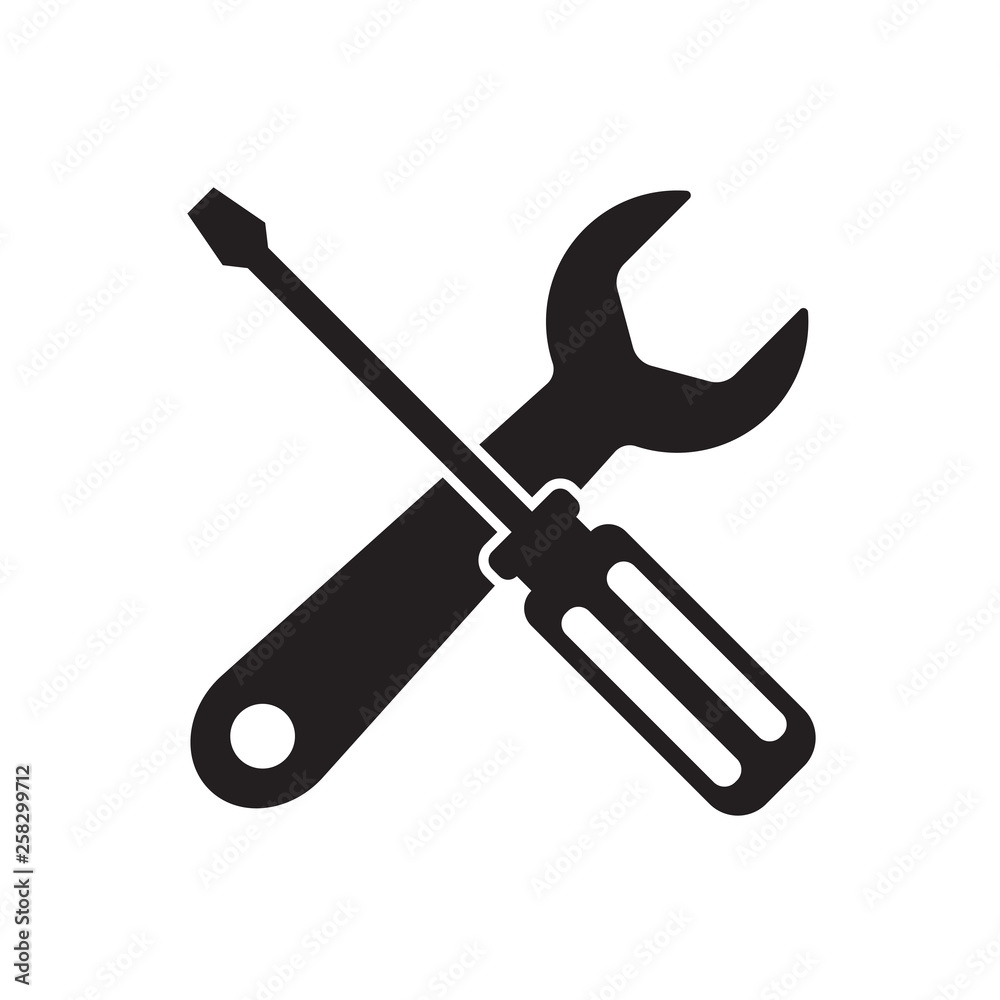 Vector icon tools isolated on white background. Vector illustration. Vector icon tools isolated on white background. Vector illustration.