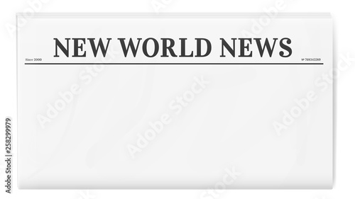 Blank newspaper template. Folded magazine cover page.