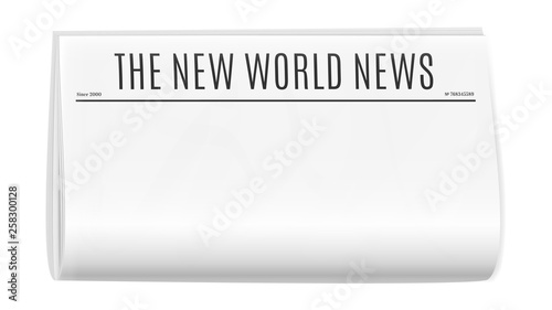 Blank newspaper template. Folded magazine cover page.