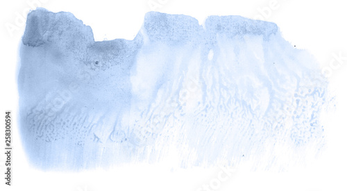 Abstract watercolor background hand-drawn on paper. Volumetric smoke elements. Navy blue color. For design, web, card, text, decoration, surfaces.