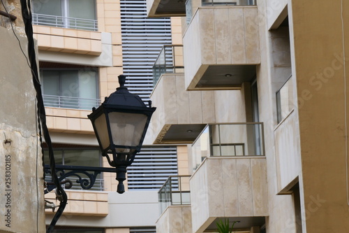 A old lamp from an abandoned house in Beirut, Lebanon photo