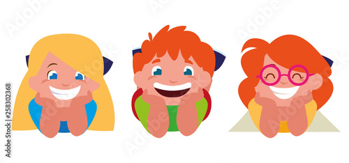 happy little kids characters