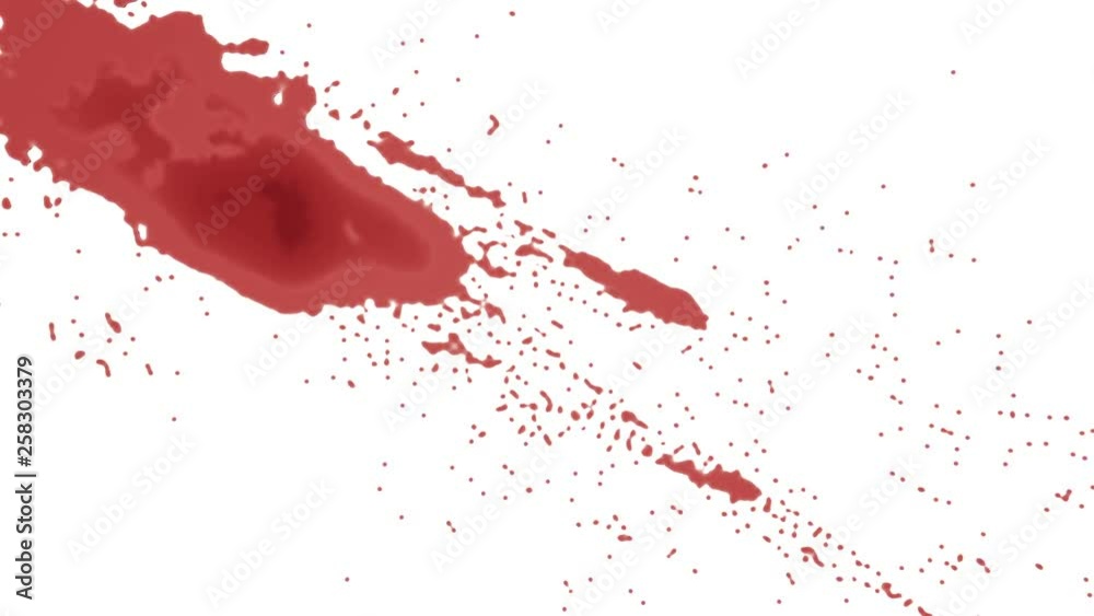 spatter of red paint or blood. alpha matte
