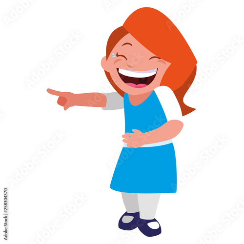 happy little girl character