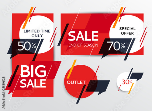 Sale banners set. Sale and discounts. Vector illustration