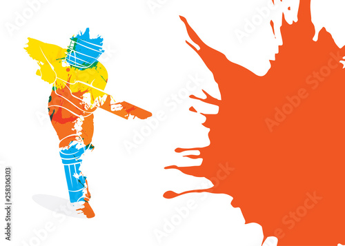 playing cricket sports poster