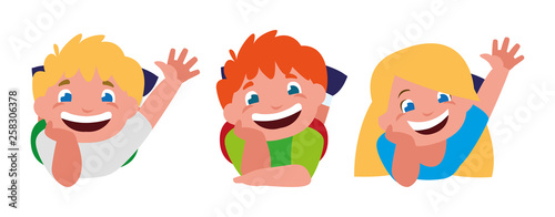 happy little kids characters