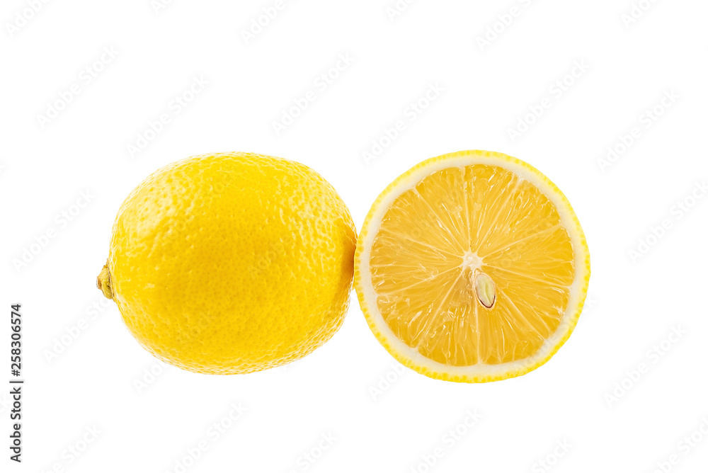 Fresh lemon sliced on white background Fresh lemon sliced on white background