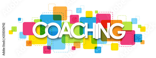 COACHING colorful typography banner