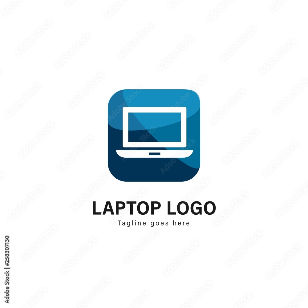 Laptop template design. Laptop logo with modern frame vector design Laptop template design. Laptop logo with modern frame vector design