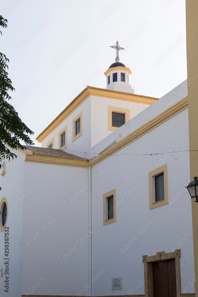 The church in Barbate in Cadiz province Andalusia Spain on October 11, 2017