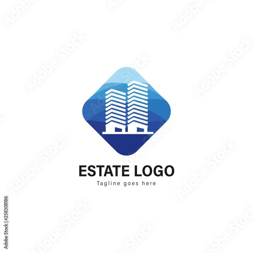Real estate logo template design. Real estate logo with modern frame vector design