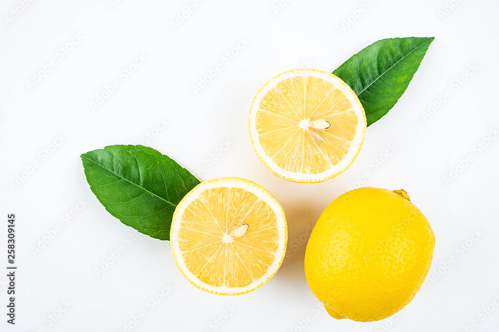 Fresh yellow lemon on white background Fresh yellow lemon on white background