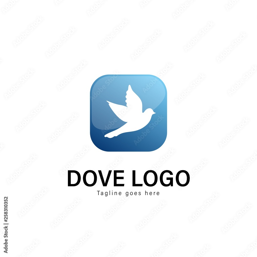 Fototapeta premium Dove logo template design. Dove logo with modern frame vector design