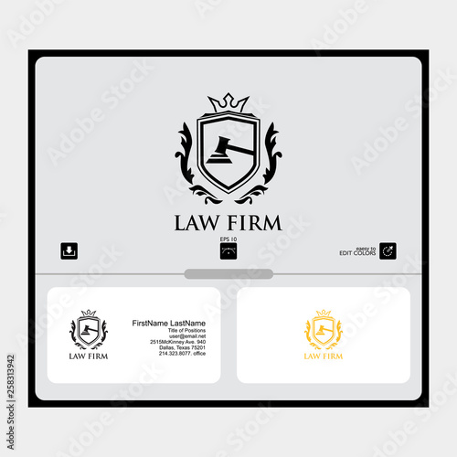 logo attorney firm and law simple concept