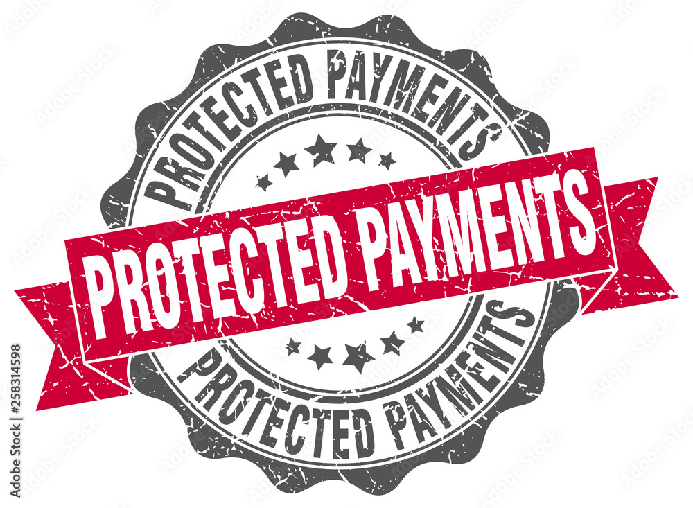 Fototapeta premium protected payments stamp. sign. seal