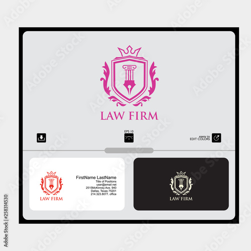 logo attorney firm and law simple concept