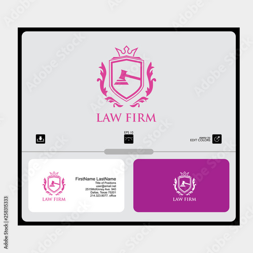 logo attorney firm and law simple concept