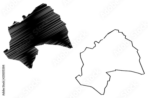 Al-Qadisiyah Governorate (Republic of Iraq, Governorates of Iraq) map vector illustration, scribble sketch Al-Qadisiyah Province map