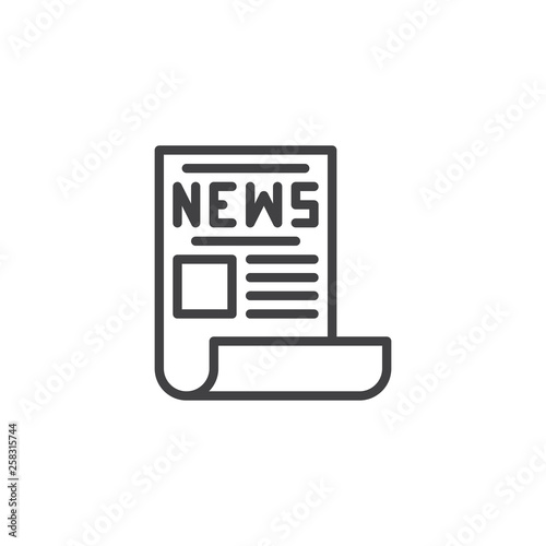 Newspaper headline line icon. linear style sign for mobile concept and web design. News paper outline vector icon. Symbol, logo illustration. Pixel perfect vector graphics