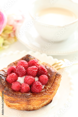 Raspberries pastry for gourmet image