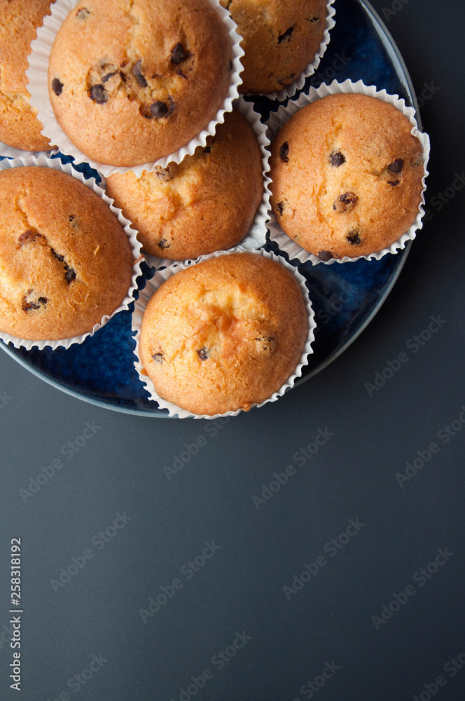 Chocolate Drops Muffins. Delicious sweet dessert. Sweetness to tea. Homemade baking. Treats for children. Popular cupcake. Chocolate Drops Muffins. Delicious sweet dessert. Sweetness to tea. Homemade baking. Treats for children. Popular cupcake.