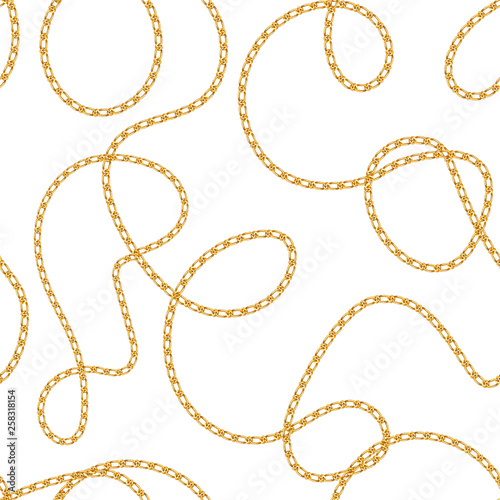 Seamless vector pattern background with hand drawn chain. Perfect for wallpapers, surface textures, textile. Isolated on white background