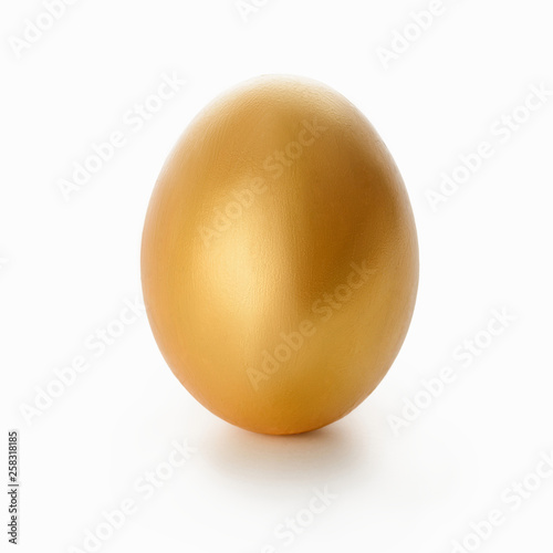 Golden Easter egg on white
