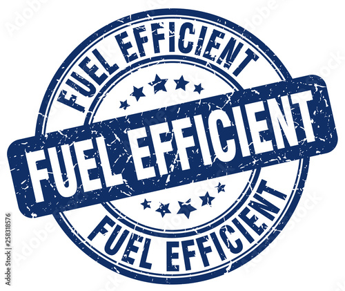 fuel efficient blue grunge round vintage rubber stamp