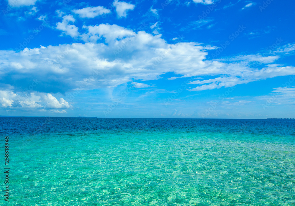 Beautiful sky and blue sea