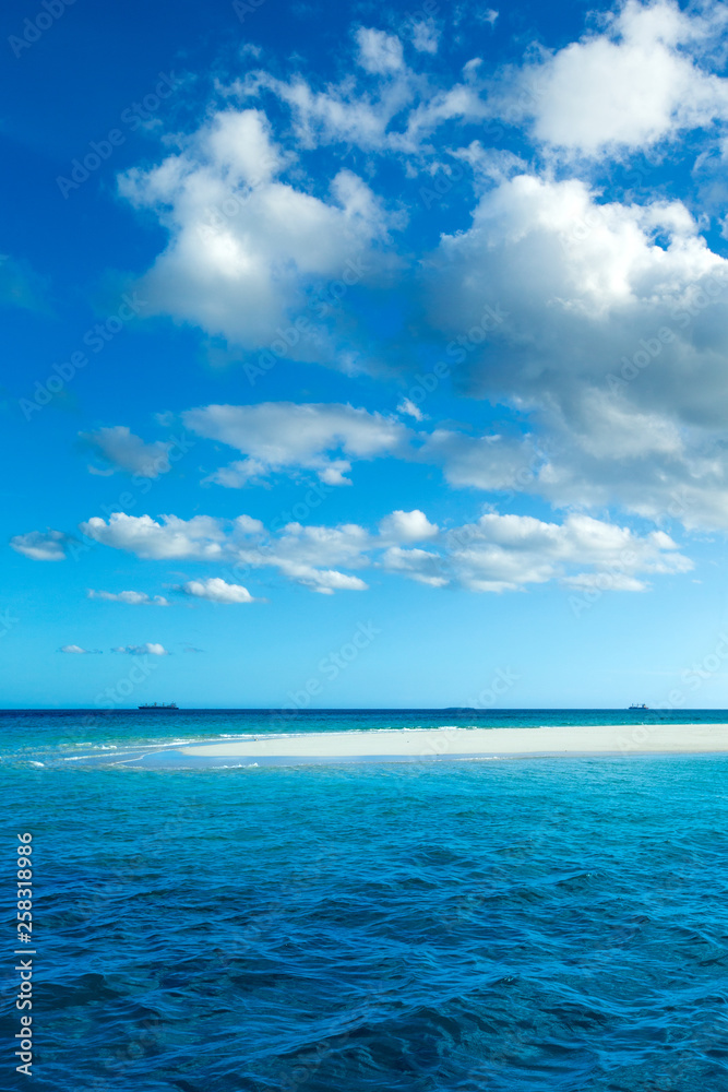 Beautiful sky and blue sea . tropical beach