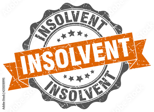 insolvent stamp. sign. seal