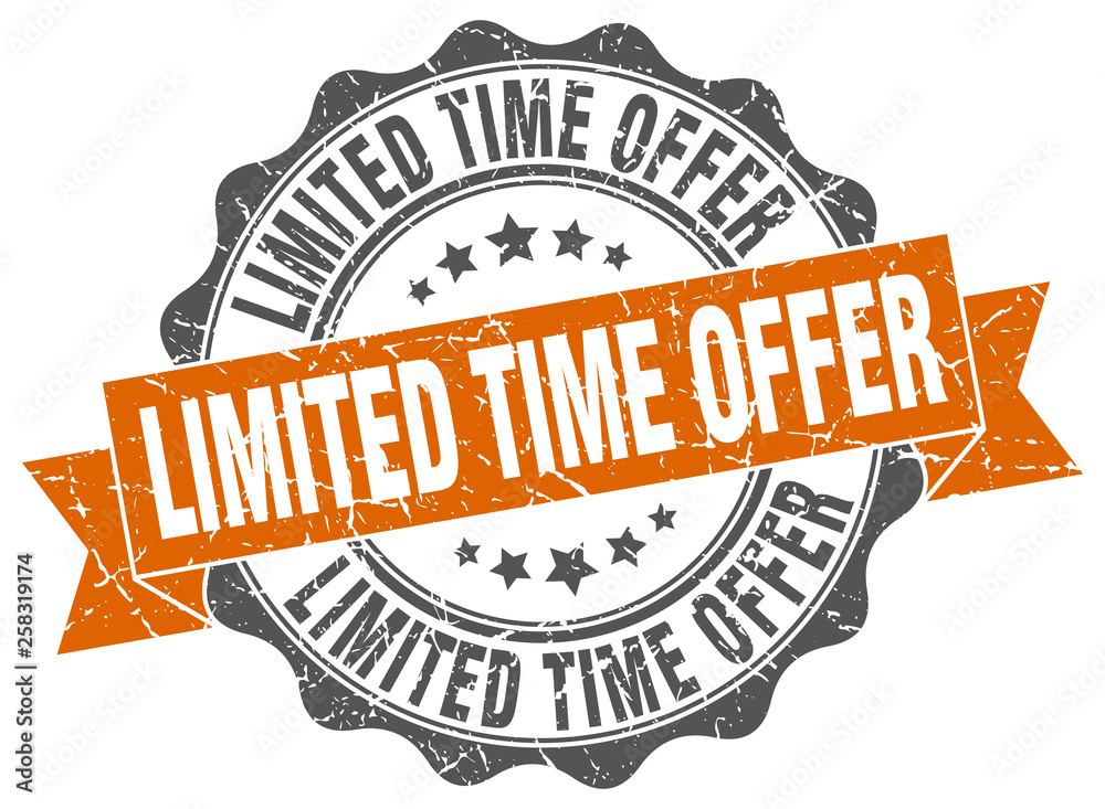 Fototapeta premium limited time offer stamp. sign. seal